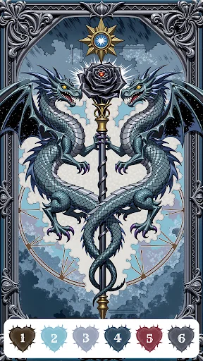 Gameplay screenshot 4 from Dark Aesthetic Color by Number - Board game